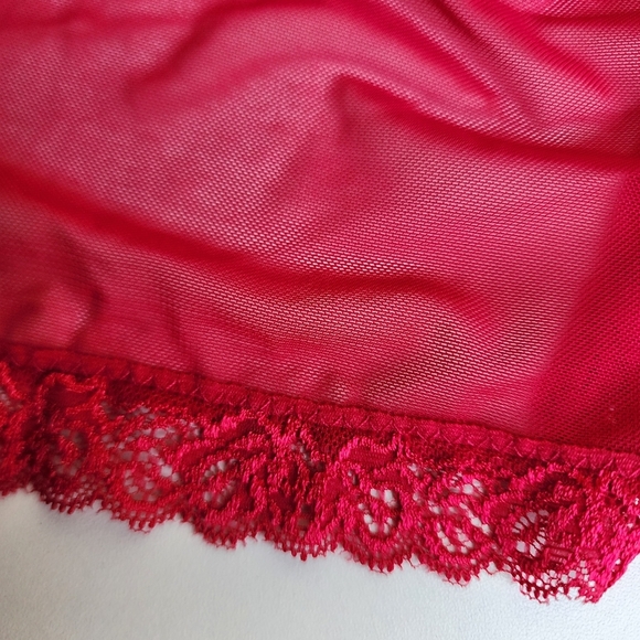 NWOT Marilyn Monroe Intimates Red Sheer Nightie Babydoll Lingerie Bra Slip XL - Picture 12 of 12